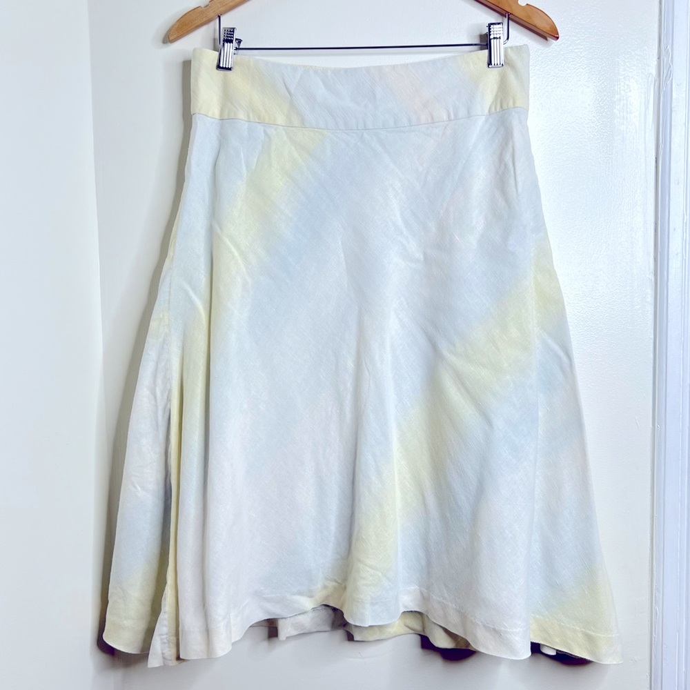Banana Republic Linen Blend A Line Midi Skirt Women’s Size 8 Petite Lined Pastel